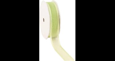 Satin edge Organzalint Mintgroen – 25 mm × 25 m – Organza