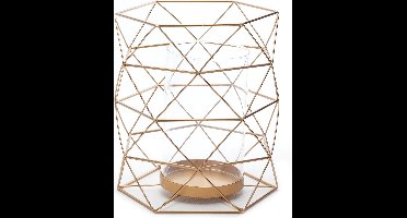 Cosy @ Home Theelichth. Geometrisch Koper 18x18xh20