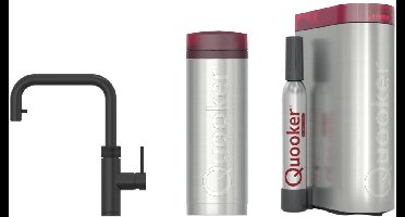 Quooker Flex Square met PRO3 boiler en CUBE reservoir 5-in-1 kokendwaterkraan zwart