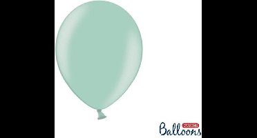 """Strong Ballonnen 27cm, Metallic munt groen (1 zakje met 10 stuks)"""