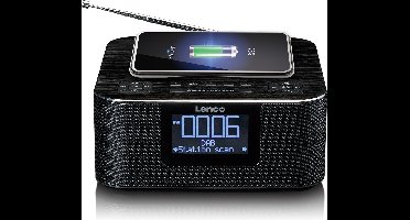 Lenco CR-650BK - Wekkerradio met DAB/FM - Bluetooth - Draadloos opladen - Zwart