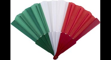 Funny Fashion Waaier Italiaanse vlag - Landen thema waaiers - groen/wit/rood - Italië