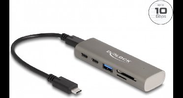 Delock 3 Port USB 10 Gbps Hub including SD and Micro SD Card Reader with USB Type-C™ connector