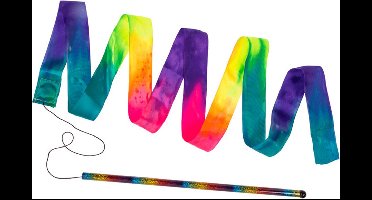 Out of the blue Danslint - gymnastiek lint - regenboog - kunststof/nylon - 200 cm