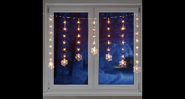 Kerstverlichting lichtgordijn - voor het raam -140 cm -sneeuwvlok - raamverlichting