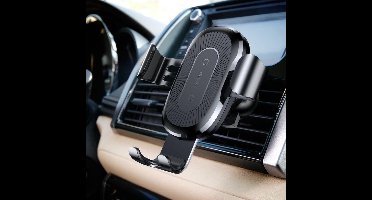 Baseus Gravity Car Mount Autohouder + Qi Draadloze Oplader Zilver
