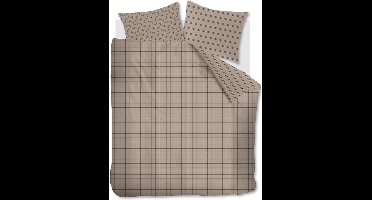 vtwonen Grid dekbedovertrek - Tweepersoons - 200x200/220 - Zand