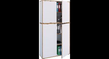 Houten kantoorkast Dossierkast Kantoormeubilair Kast Salia 5-voudig breedte 100 cm Draaideuren