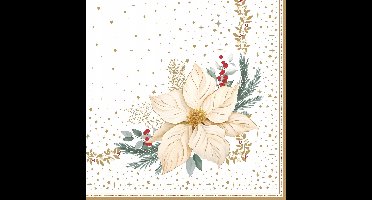 White Elegance Kerstservetten 33x33 cm, 20 stuks