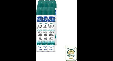 6 x Sanex – Deodorant Spray – Aluinsteen – 200 ml - Deodorant Spray - Natuurlijke Deodorant - Aluinsteen - Frisse Geur - Huidvriendelijk