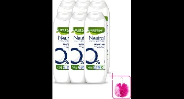 6 x Neutral – Douchegel – Parfumvrij – 250 ml - Bulkverpakking - Gevoelige huid - Douchemop - Douchegel