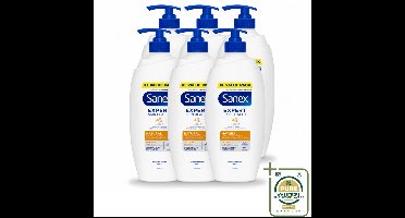 6 x Sanex – Douchecrème – Expert Skin Health Naturals – 750 ml - Douchecrème - Gevoelige Huid - Natuurlijke Reiniging - Huidverzorging - Hydraterend