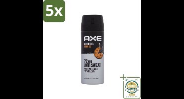5 x Axe - Deodorant Spray - 72hrs Anti Sweat - Leather & Cookies - 150 ml - Grootverpakking - 72 Uur Anti Zweet - Deodorant Spray - Zweetbestendig - Leer En Koekjes Geur - Langdurige Frisheid