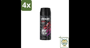 Axe - Deodorant Bodyspray - 48hrs Sport Fresh - Recharge - Arctic Mint & Cool Spices - 150 ml - Voordeelverpakking - 4 stuks - Axe sport fresh - Axe ice chill