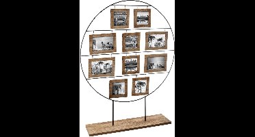 Vijftig foto's op een ijzeren en houten fotolijst VIVEK