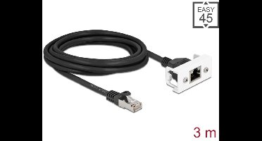 Delock Network Extension Cable for Easy 45 Module S/FTP RJ45 plug to RJ45 jack Cat.6A 3 m black