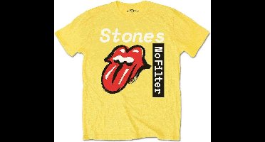 The Rolling Stones - No Filter Text Heren T-shirt - 2XL - Geel