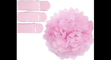 Happy Moments Pompons Zijdepapier 20-24-30 Cm Roze 3-delig