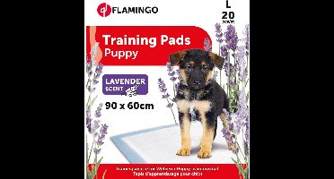 Flamingo Puppy Trainingsmat Lavendel - Wit - 90 x 60 cm - 20 stuks