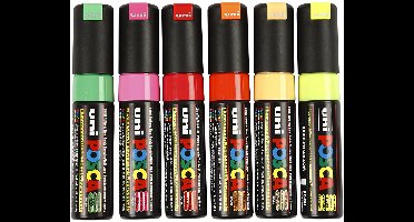 Posca Marker - Universele Stift - Paintmarker - Diverse Kleuren - PC-8K - Lijndikte 8mm - Posca - 6 stuk