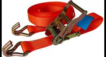 Spanband 35 mm oranje ratel en haken 1000/2000 daN