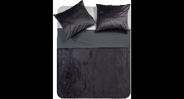 Y-NOT - Fluweel/Velvet - Dekbedovertrek - Tweepersoons - 200x200/220 cm - Antraciet