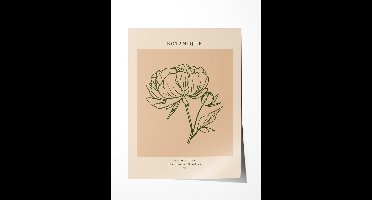Botanique Bloemenposter - Poster 60x80 cm - Sfeervolle Wanddecoratie voor Woonkamer & Slaapkamer - Premium papier - zonder lijst
