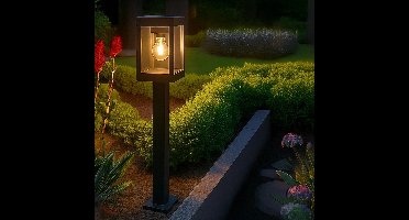 Solar tuinverlichting - Staande lamp 'Cube' - Padverlichting met schemersensor - Buitenlamp op zonne-energie