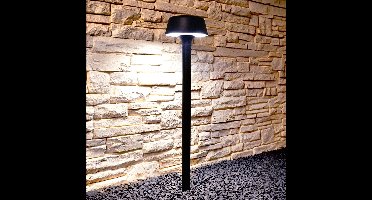 Solar tuinverlichting staande lamp 'Edison' - 80 cm hoog - Warm wit licht (2700K) - IP54 - Padverlichting met grondspies - Buitenlamp op zonne-energie