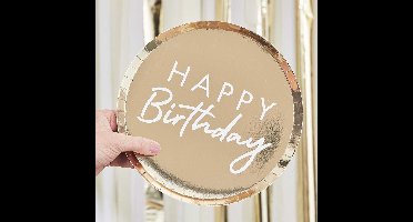 Ginger Ray - Ginger Ray - Mix It UP - Borden goud Happy Birthday (8 stuks)