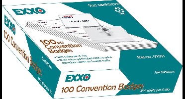 EXXO-HFP #92571 - 58*90mm Badges - Combi Clip -  12 Doos @ 100 Stuks