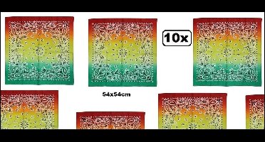 10x Zakdoek/bandana spectrum 54x54cm - zakdoek bandana boeren carnaval feest sjaal