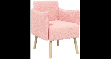 vidaXL - Accentstoel - Roze - Bouclé