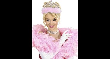 Roze prinsessenkroon met marabou