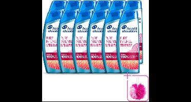 12 x Head & Shoulders - Anti-Roos Shampoo - Pure Intense - Grapefruit - 250 ml - Bulkverpakking - Anti-roos shampoo - Douchemop - Vet hoofd