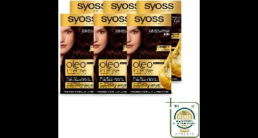 6 x SYOSS - Oleo Intense 3-22 - Haarverf - Permanente Haarkleuring - Warm Donker Bordeaux - Langdurige Kleur - Haarverf - Permanent Haarverf - Warm Bordeaux - Donker Rood - Haarkleur