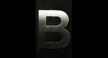 Inox huisnummer - letter B