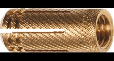 FISP spreidplug, messing, le 22mm, boorgatdiameter 8mm