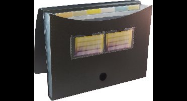 1x EXXO-HFP #40667 - A4 Vakkenmap - 6 Tabs & 7 Vakken - Zwart