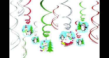 Amscan by Riethmuller - Riethmüller - Swirl Hangdecoratie Joyfull Snowman (12 stuks)