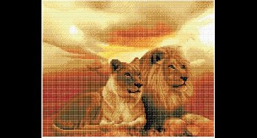 Craft Buddy Crystal Art Leeuwen 50x40 cm
