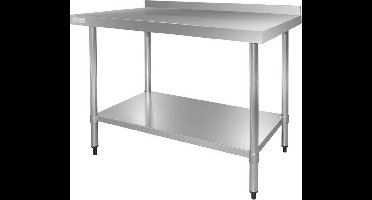 Vogue RVS werktafel met achteropstand 90x150x70cm