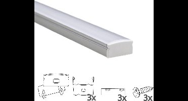 1M led strip profiel opbouw - 8mm hoog - Led profiel opbouw - Wit
