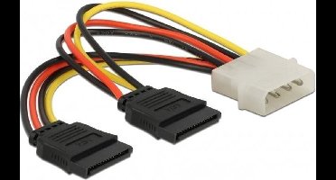 Molex (m) - 2x SATA (v) splitter - 0,15 meter