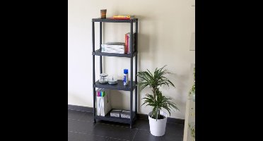 Kunstof stellingkast 4 planken | Opbergkast || Legbordstelling | Opbergrek | Monteren zonder gereedschap