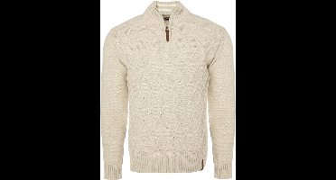 Carisma Heren Trui Opstaande Kraag Gebreid Motief Beige 7854 - XL