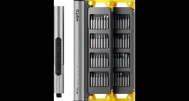 HOTO SNAPBLOQ™ S-A01 Electric Precision Screwdriver Master Set (56-Piece) – Elektrische precisieschroevendraaier – Draadloze minischroevendraaier – Borstelloze motor – 3 koppelstanden – LED-lampje – USB-C oplaadbaar