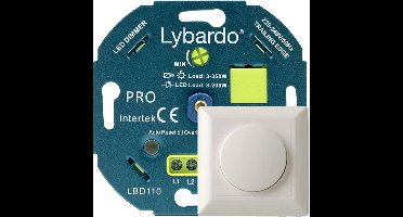 Lybardo - LED Dimmer Pro - Met Afdekplaat - 3-200W - Elektronische Zekering - Universeel - Inbouw