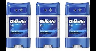 Gillette Endurance Cool Wave Antiperspirant Clear Gel - Deodorant - 3x 70 ml