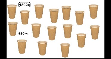 1800x Beker nature kraft bruin 180ml - next generation - Koffie thee creamer drinken sap limonade soep